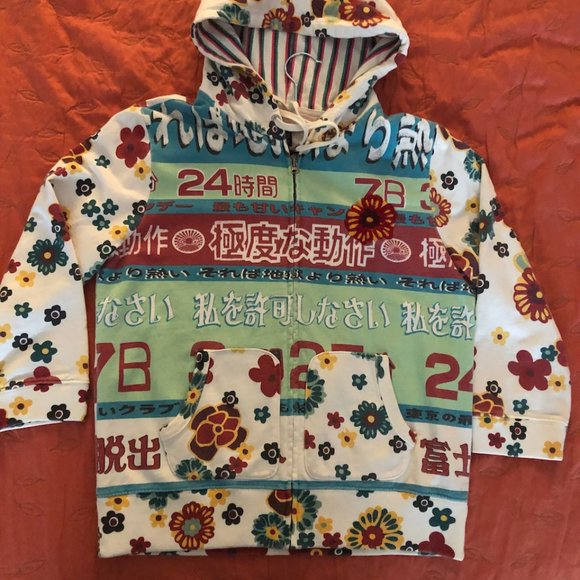 LUCKY BRAND SWEATSHIRT HOODIE* LUCKY CAT*SHIBUYA*JAPAN*EMBROIDER*ASIAN CHARACTER - Picture 9 of 9